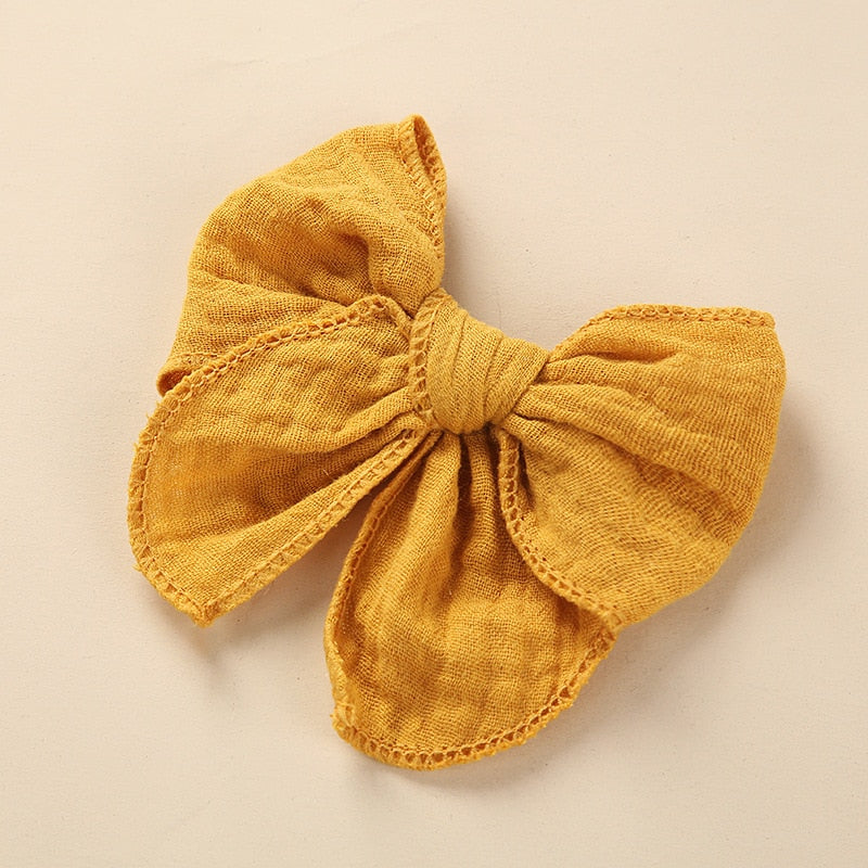 Big Cotton Bow Hair Clips