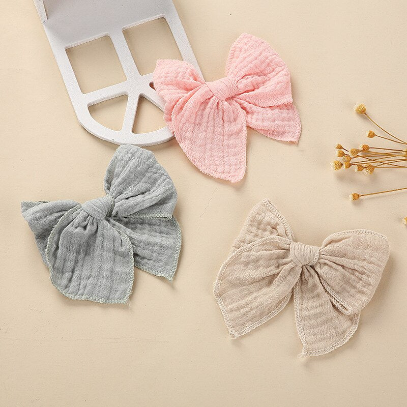 Big Cotton Bow Hair Clips