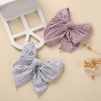 Big Cotton Bow Hair Clips