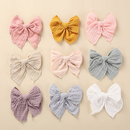 Big Cotton Bow Hair Clips