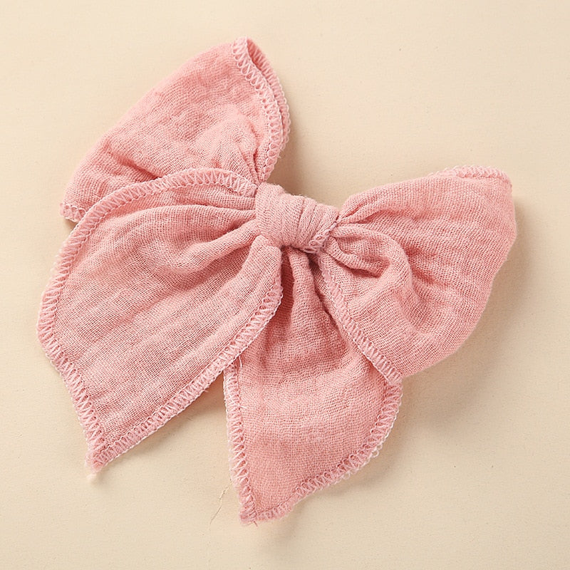 Big Cotton Bow Hair Clips