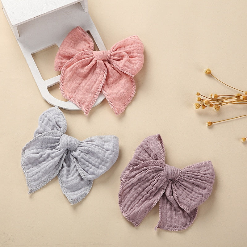 Big Cotton Bow Hair Clips